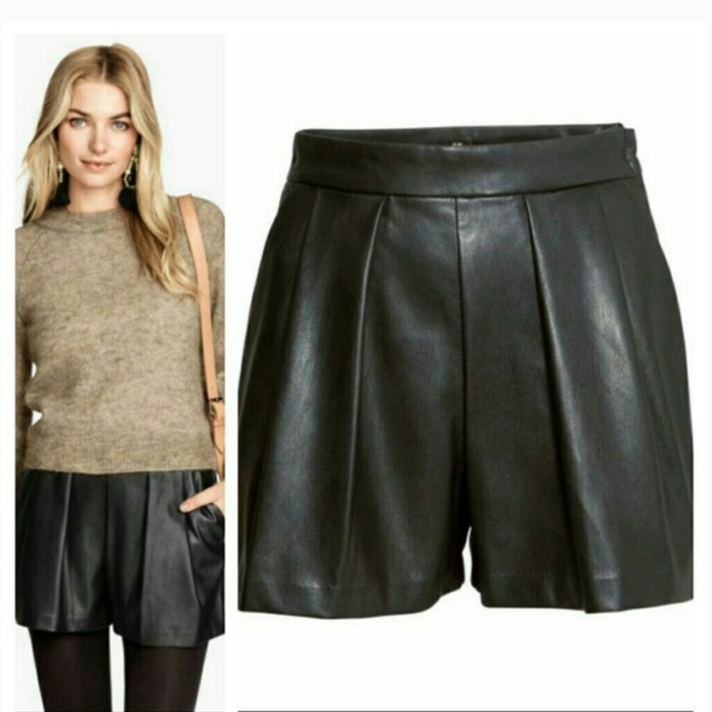 H&M Faux Leather High Waisted Shorts
